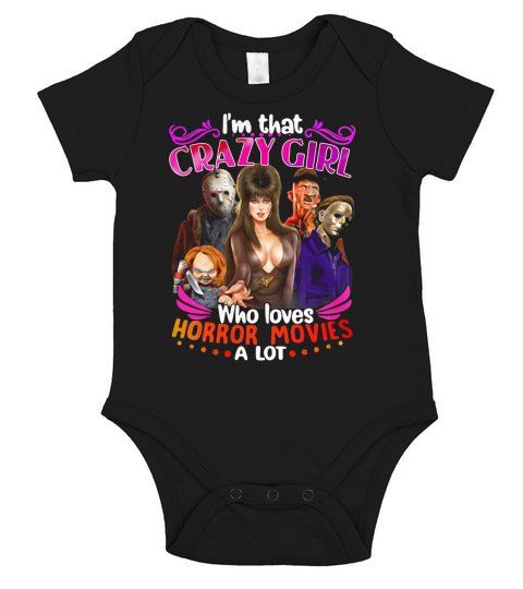 Im that crazy girl who loves Horror movies a lot Short Sleeve Baby One-Piece