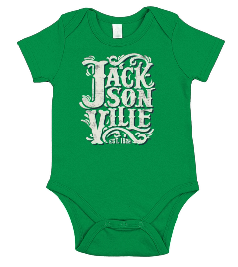 Jacksonville 1822 Florida Vintage Handlettering Short Sleeve Baby One-Piece