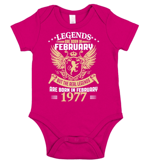 Legends Are Born In February 1977 T-Shirt_1 Short Sleeve Baby One-Piece