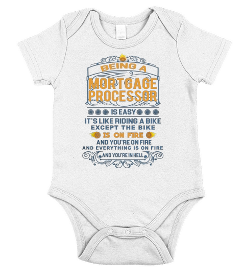 MORTGAGE PROCESSOR FRideaBike Short Sleeve Baby One-Piece