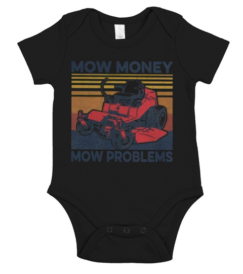 Mow money mow problems vintage Short Sleeve Baby One-Piece