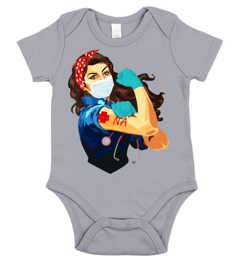 Nursing Assistant Na Frontline Workers Nurse Strong Rosie Riveter Short Sleeve Baby One-Piece