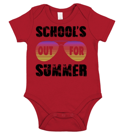 Schools Out For Summer Vintage Kids Teacher Short Sleeve Baby One-Piece