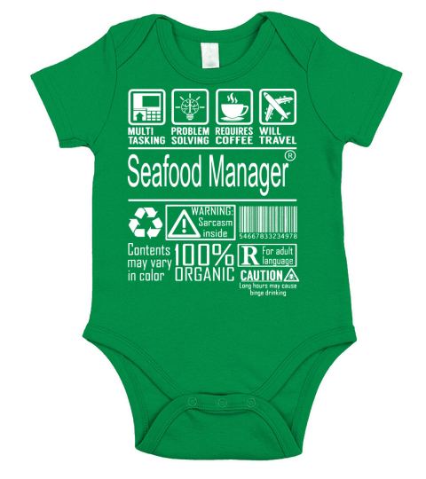 Seafood Manager Multitasking Job Title Shirts Short Sleeve Baby One-Piece