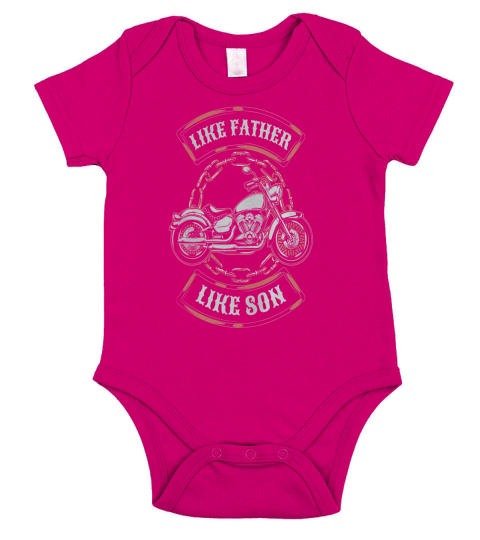 Vintage Like Father Like Son Motorcycle T-Shirt Gift Short Sleeve Baby One-Piece