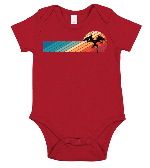 Vintage Mothman Retro Cryptid Sunset Gift Short Sleeve Baby One-Piece