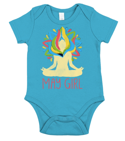 Yoga Mandala Meditation Birth Born Month May Short Sleeve Baby One-Piece