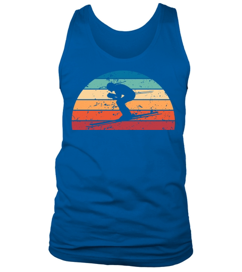 Retro Skiing Sunset Vintage Skiier Sunrise Tank Top Unisex