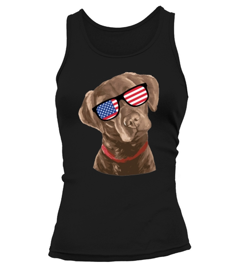 Chocolate Labrador American Flag 4th Of July Tank top Woman
