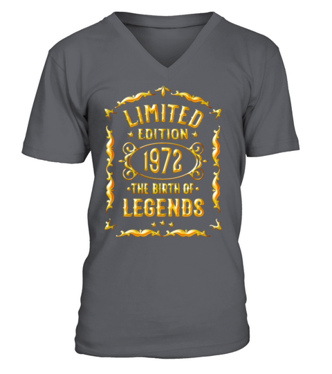 50th Birthday Birth of legends Vintage 1972 V-Neck T-shirt