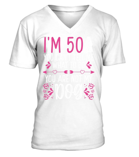 50th Birthday Dog Mom Funny Dog Dad 50 Year Old V-Neck T-shirt