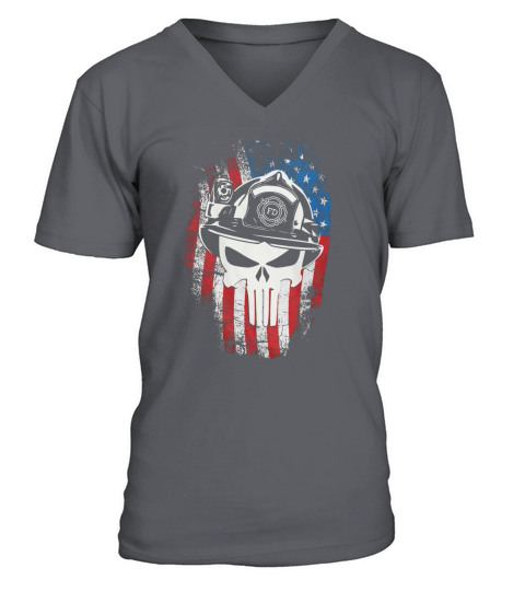 American Firefighter Punisher V-Neck T-shirt