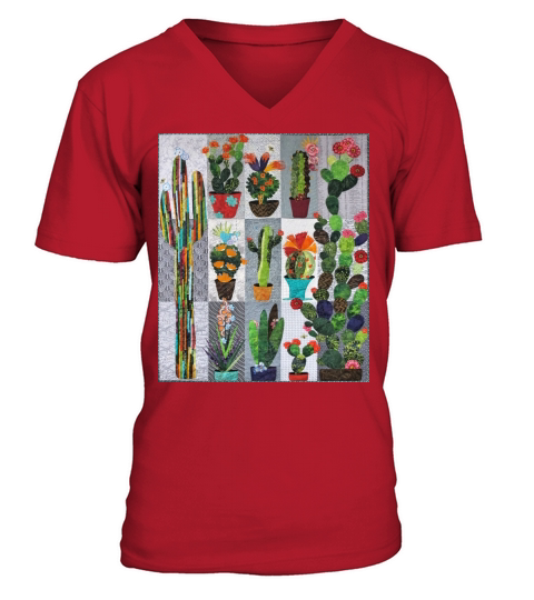 Cactus Quilt Blanket Qpl058801 V-Neck T-shirt