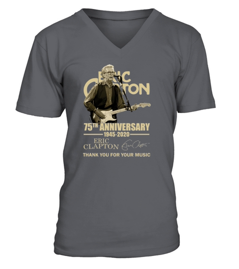 Eric Clapton 75th anniversary 1945-2020 signature shirt V-Neck T-shirt
