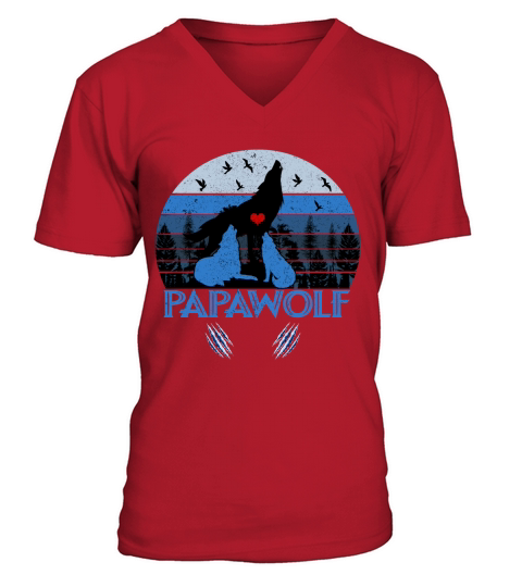 Funny Papawolf Wolf Vintage 2020 V-Neck T-shirt