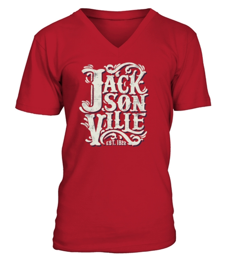 Jacksonville 1822 Florida Vintage Handlettering V-Neck T-shirt
