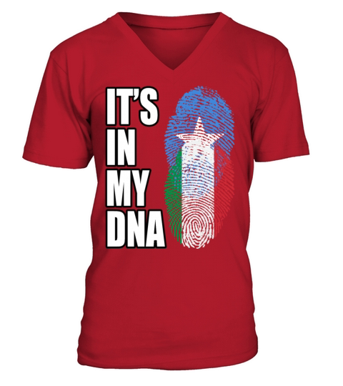 Somali And Italian Vintage Heritage DNA Flag V-Neck T-shirt