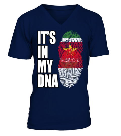 Surinamese And Indonesian Vintage Heritage DNA Fla V-Neck T-shirt