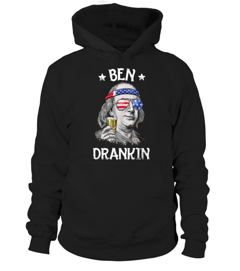 Ben Drankin Benjamin Franklin America Flag Hoodie Unisex
