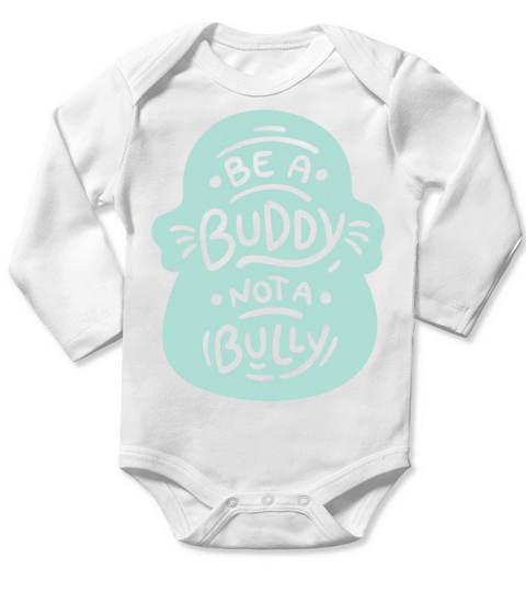 Friendship Motivational Quote Badge Long Sleeve Baby One-Piece