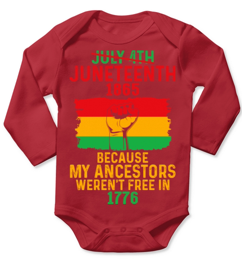 Juneteenth Black History Pride African American Long Sleeve Baby One-Piece