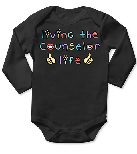 Living The Counselor Life Doodle Quote Long Sleeve Baby One-Piece