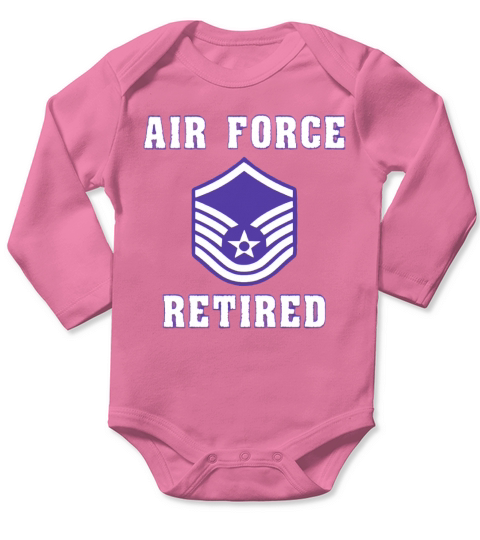 Military Master Sergeant Air Force Retired T-Shirt Long Sleeve Baby One-Piece