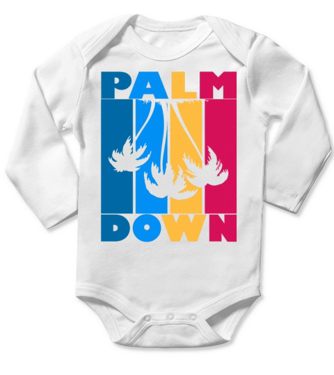 palm down vintage sunset Long Sleeve Baby One-Piece