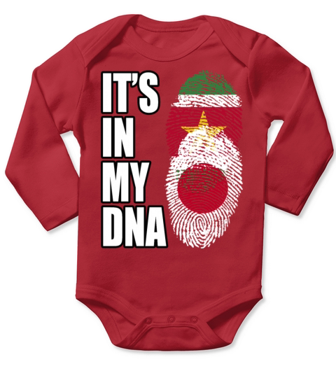 Surinamese And Japanese Vintage Heritage DNA Flag Long Sleeve Baby One-Piece