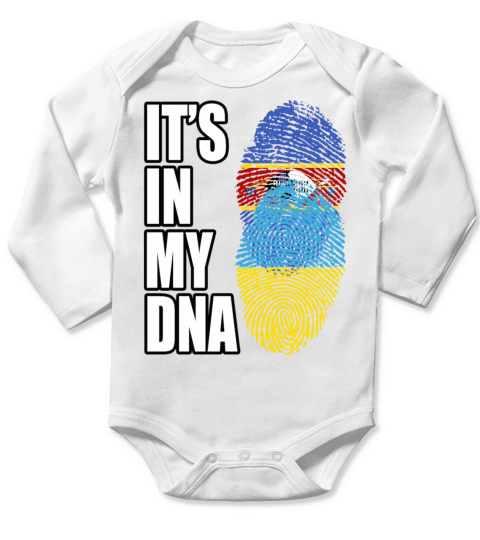 Swazi And Ukrainian Vintage Heritage DNA Flag Long Sleeve Baby One-Piece