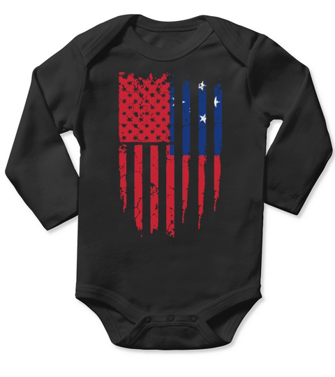 Western Samoan America Flag shirt Long Sleeve Baby One-Piece