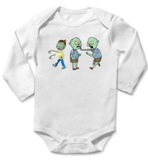 Zombie Kids Clothes Vintage Horror Retro Funny Long Sleeve Baby One-Piece