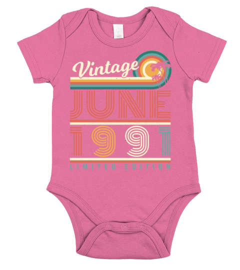 Birth Year 1991 In June Short Sleeve Baby One-Piece