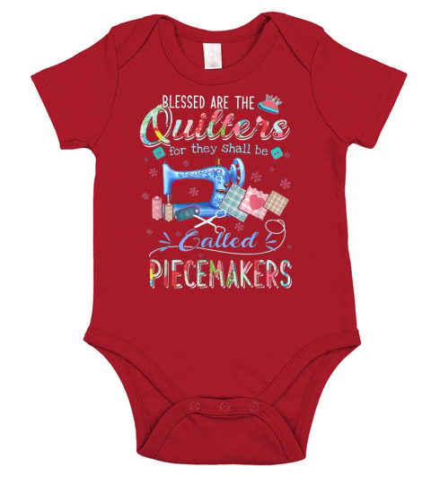 blessed are the quilters for they shall be Short Sleeve Baby One-Piece