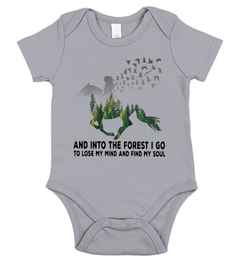 Girl riding horse and into the forest I go to lose my mind and find Short Sleeve Baby One-Piece