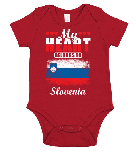 My Heart Belongs to Slovenia Short Sleeve Baby One-Piece