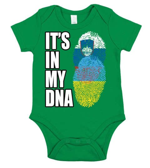 Slovenian And Ukrainian Vintage Heritage DNA Flag Short Sleeve Baby One-Piece