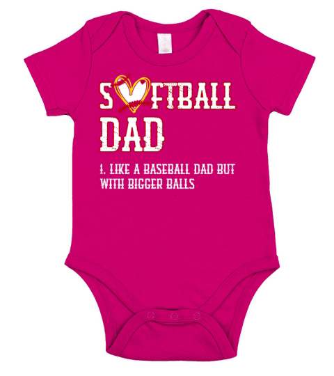 Softball Dad Like a Baseball Dad Fathers Day Short Sleeve Baby One-Piece