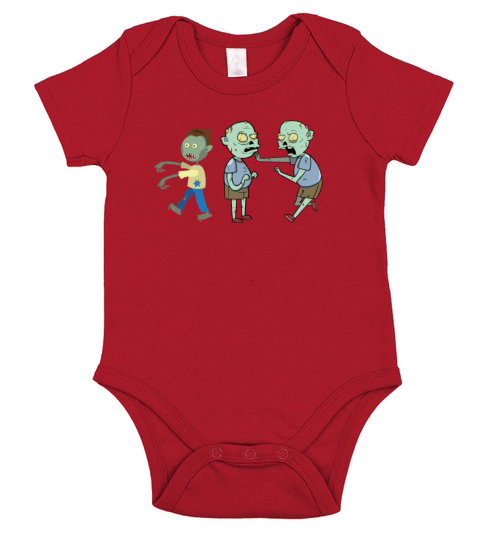 Zombie Kids Clothes Vintage Horror Retro Funny Short Sleeve Baby One-Piece