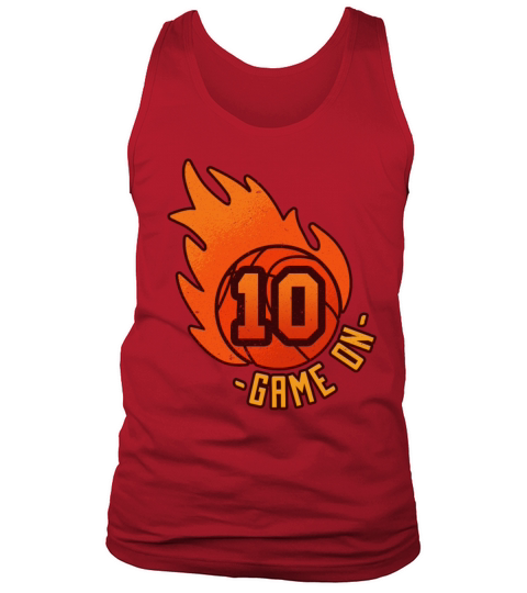 Athlete Ball Fire Game Sport Number 10 Basketball Tank Top Unisex