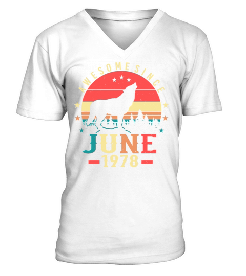 1978 June Birthday Greeting V-Neck T-shirt