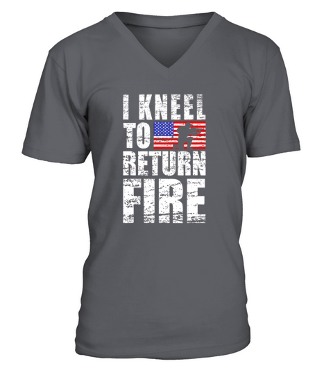 I Kneel To Return Fire Veteran USA Flag shirt V-Neck T-shirt