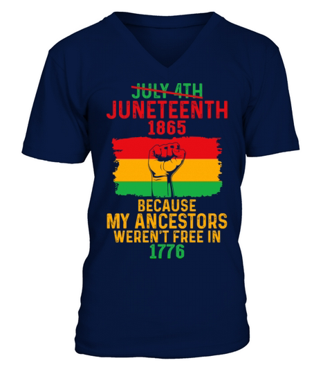 Juneteenth Black History Pride African American V-Neck T-shirt