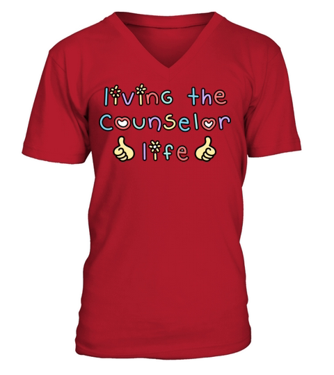 Living The Counselor Life Doodle Quote V-Neck T-shirt