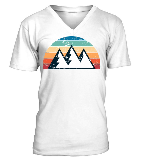 Retro Mountaineering Sunset Vintage climbing V-Neck T-shirt