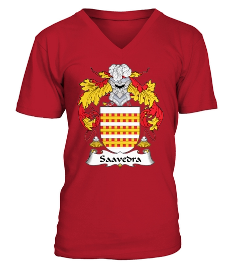 Saavedra Family Crest Portuguese Family Crests - Coffee Mug (colored) V-Neck T-shirt