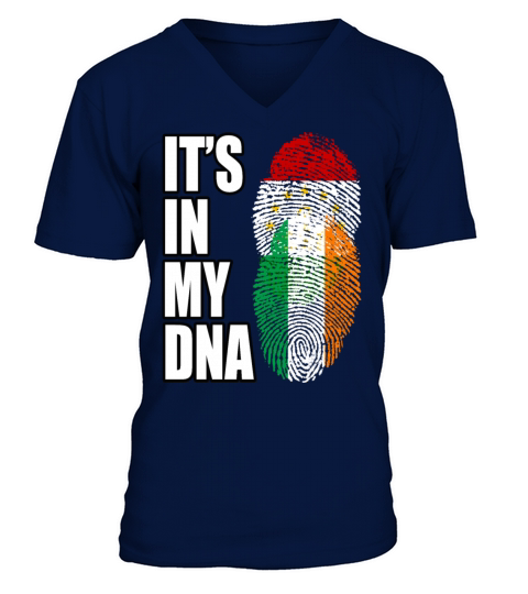 Tajikistani And Irish Vintage Heritage DNA Flag V-Neck T-shirt