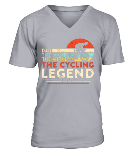 Vintage Dad The Man The Myth The Cycling Legend shirth V-Neck T-shirt