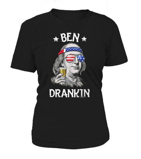 Ben Drankin Benjamin Franklin America Flag Women's T-Shirt