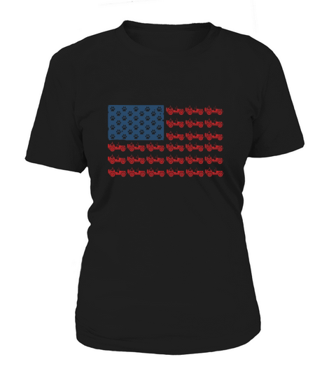 Jeeps And Paw Dog American Flag 4th Of July Independence Day shirth Women's T-Shirt